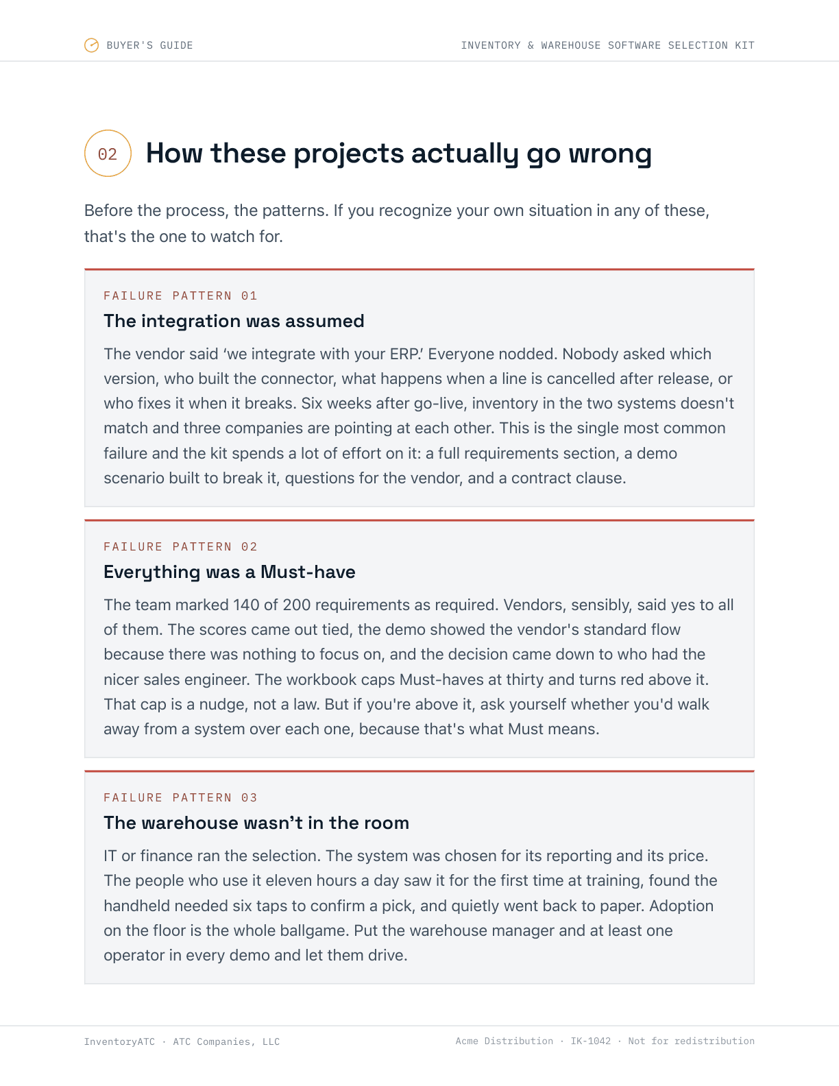 Buyer's guide page: how these projects actually go wrong